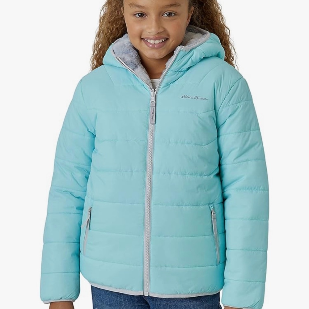 Eddie Bauer Sky Blue Reversible Hooded Jacket